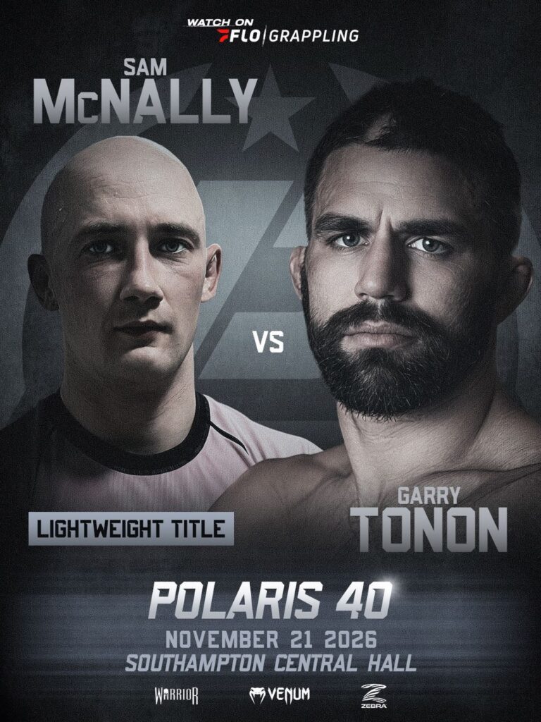 Pôster oficial do Polaris 40 divulga revanche entre Sam McNally e Garry Tonon. Foto: Divulgação