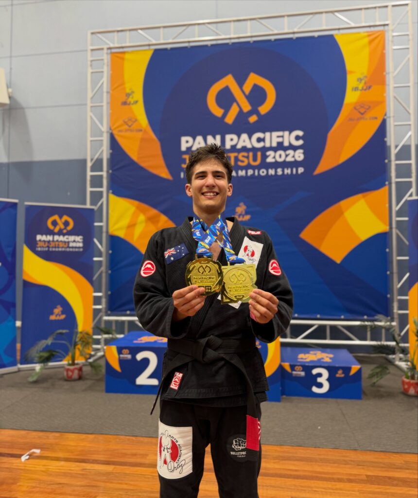 Thiago Ortiz assina campanha brilhante no Pan-Pacífico da IBJJF, na Austrália. Participação no torneio rendeu três medalhas, duas delas de ouro. Foto: Arquivo Pessoal
