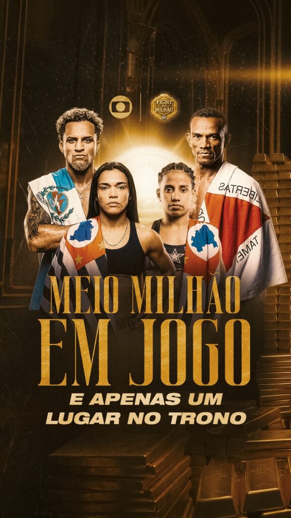 Arte oficial do evento divulga as lutas principais da edição 156 do Jungle Fight. Foto: Divulgação